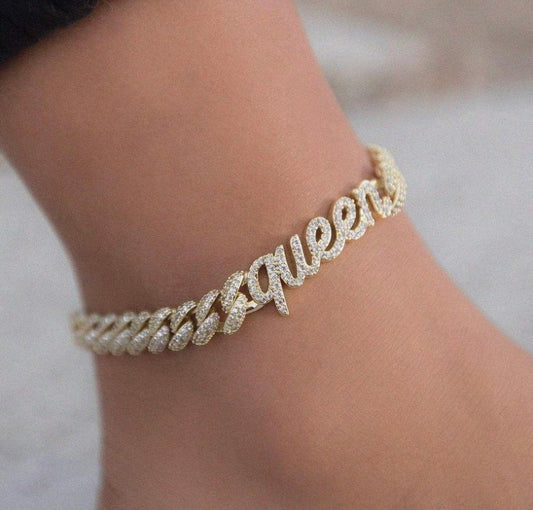 Nameplate Cuban link anklet