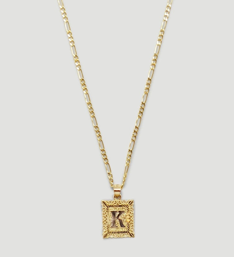 “I’ve been framed” initial necklace