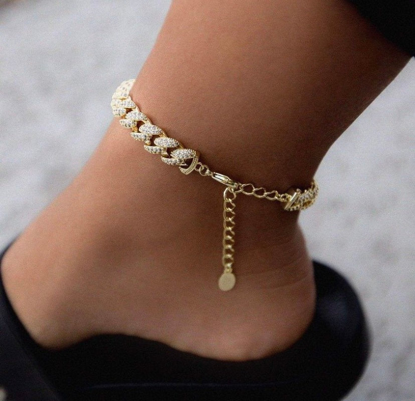 Nameplate Cuban link anklet