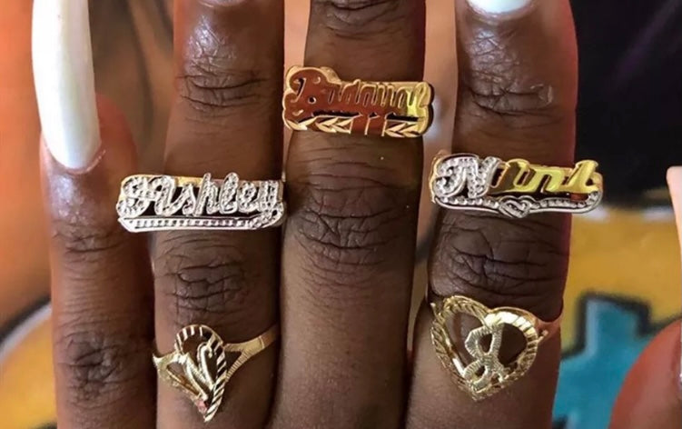 Custom Name Rings for Women, Name Rings Personalized with 1/2/3 Names –  Flowshey