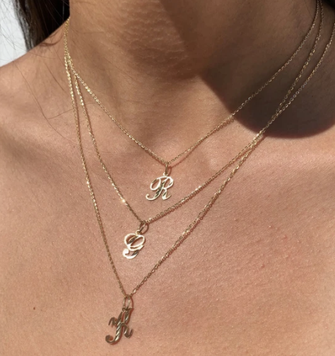 Gold initial necklace